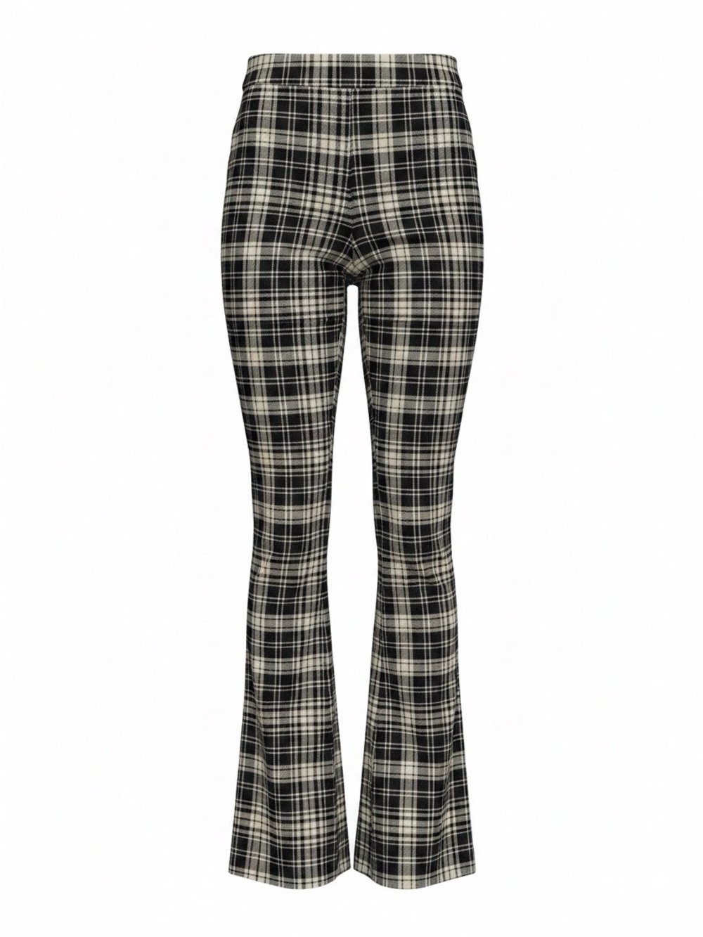 No Boundaries Black & Cream Plaid Flare Pants